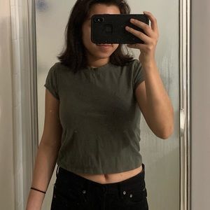 Green Crop Top